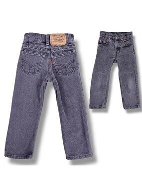 Vintage Levi's Kids Dark Gray Orange Tab Denim Jeans 4 / 4 Slim
